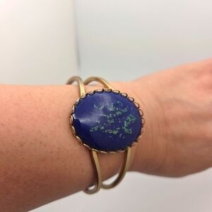 Gold and Blue Stone Bracelet